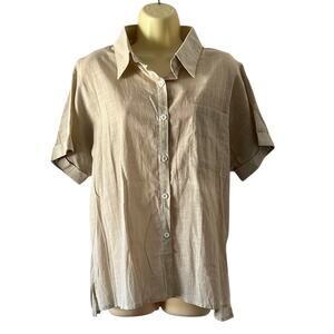 Creamy Beige Linen Look Blouse